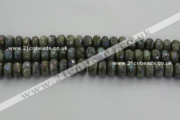 CLB761 15.5 inches 9*16mm faceted rondelle AB-color labradorite beads