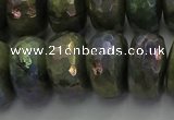 CLB762 15.5 inches 10*18mm faceted rondelle AB-color labradorite beads