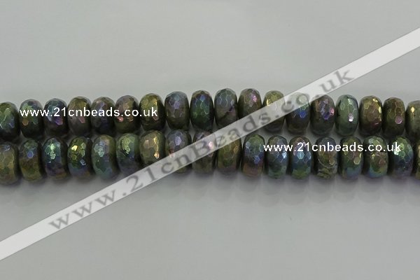 CLB762 15.5 inches 10*18mm faceted rondelle AB-color labradorite beads