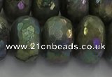 CLB763 15.5 inches 12*20mm faceted rondelle AB-color labradorite beads