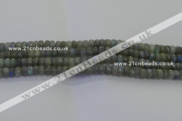 CLB773 15.5 inches 5*8mm faceted rondelle labradorite beads