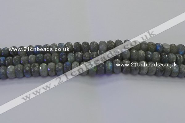 CLB775 15.5 inches 7*12mm faceted rondelle labradorite beads