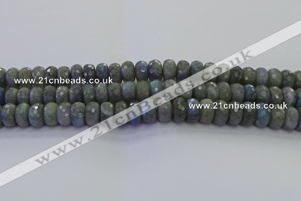 CLB776 15.5 inches 8*14mm faceted rondelle labradorite beads