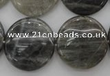 CLB78 15.5 inches 25mm flat round labradorite beads wholesale