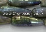 CLB785 15.5 inches 10*30mm faceted teardrop AB-color labradorite beads