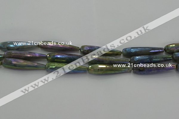 CLB786 15.5 inches 10*40mm faceted teardrop AB-color labradorite beads