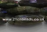 CLB789 15.5 inches 10*30mm faceted rice AB-color labradorite beads