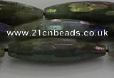 CLB790 15.5 inches 10*40mm faceted rice AB-color labradorite beads