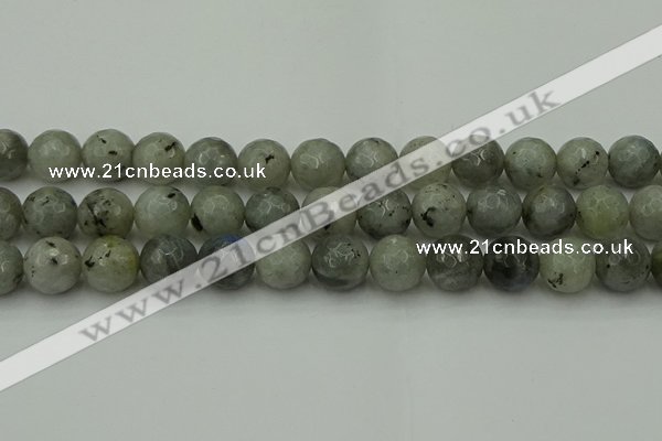 CLB865 15.5 inches 14mm faceted round AB grade labradorite beads