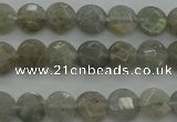 CLB87 15.5 inches 6mm faceted coin labradorite beads wholesale