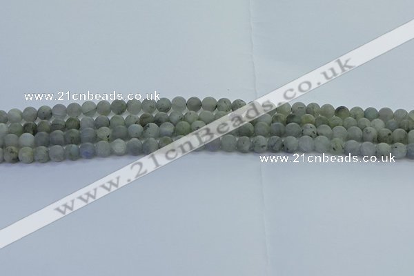 CLB871 15.5 inches 4mm round matte labradorite gemstone beads