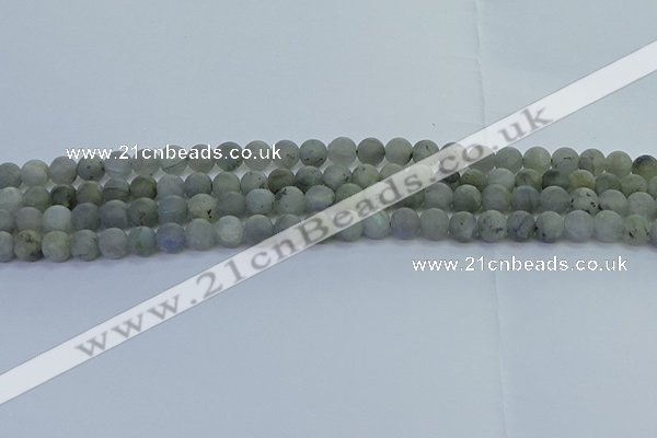 CLB872 15.5 inches 6mm round matte labradorite gemstone beads