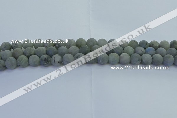 CLB874 15.5 inches 10mm round matte labradorite gemstone beads