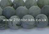 CLB875 15.5 inches 12mm round matte labradorite gemstone beads