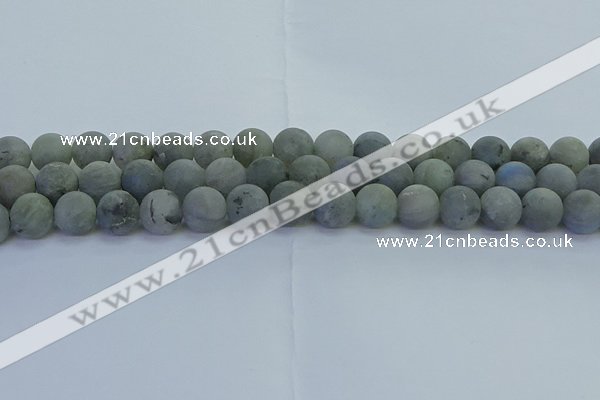 CLB875 15.5 inches 12mm round matte labradorite gemstone beads