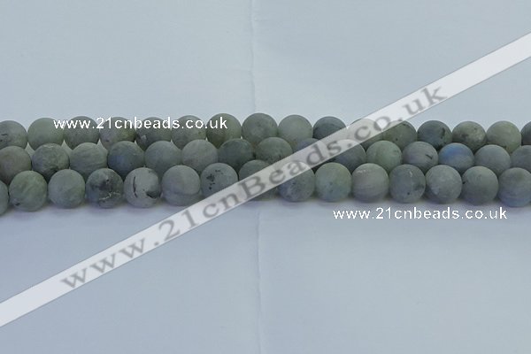 CLB875 15.5 inches 12mm round matte labradorite gemstone beads