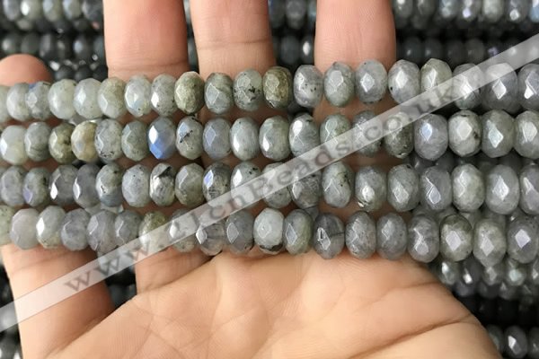 CLB886 15.5 inches 5*8mm faceted rondelle AB-color labradorite beads