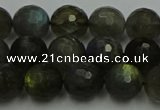 CLB903 15.5 inches 10mm faceted round labradorite gemstone beads