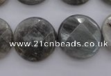 CLB91 15.5 inches 20mm faceted coin labradorite beads wholesale