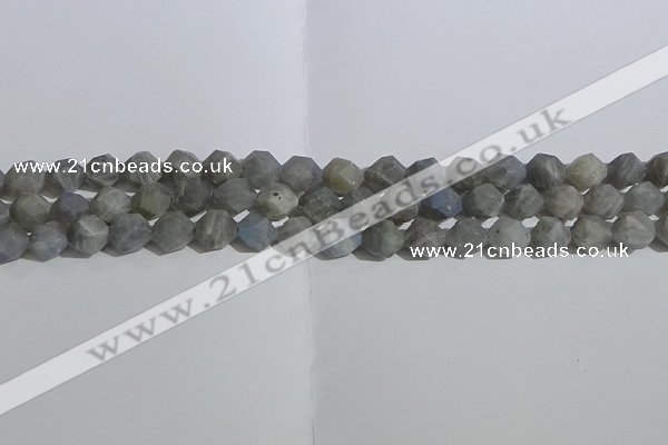 CLB997 15.5 inches 8mm faceted nuggets matte labradorite beads