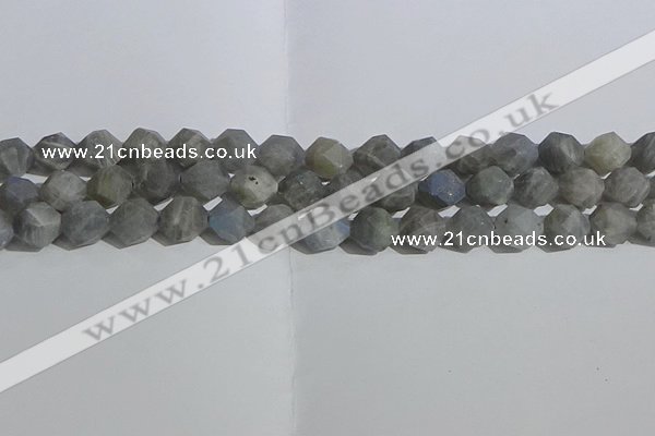 CLB998 15.5 inches 10mm faceted nuggets matte labradorite beads