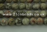 CLD201 15.5 inches 6mm round matte Chinese leopard skin jasper beads