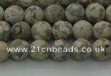 CLD202 15.5 inches 8mm round matte Chinese leopard skin jasper beads