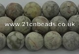 CLD203 15.5 inches 10mm round matte Chinese leopard skin jasper beads