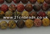 CLD211 15.5 inches 6mm round matte leopard skin jasper beads