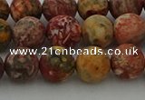 CLD213 15.5 inches 10mm round matte leopard skin jasper beads