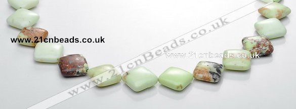 CLE13 15*15mm rhombic lemon turquoise gemstone beads Wholesale