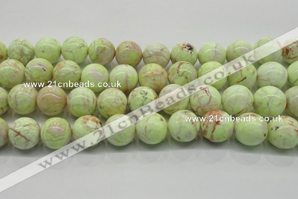 CLE207 15.5 inches 18mm round lemon turquoise beads wholesale