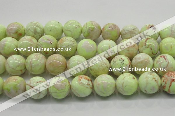 CLE208 15.5 inches 20mm round lemon turquoise beads wholesale