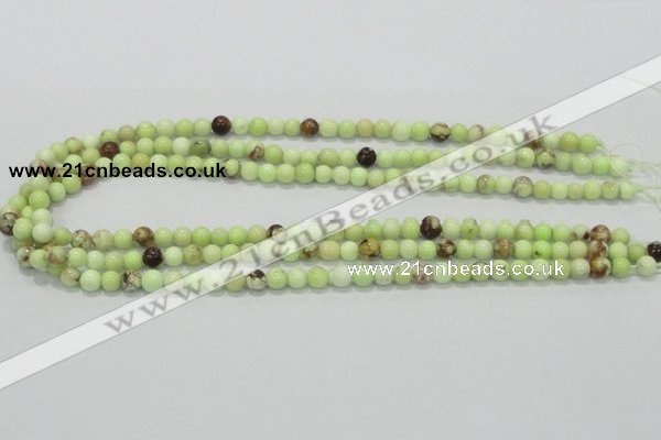 CLE31 15.5 inches 6mm round lemon turquoise beads wholesale