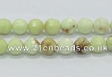 CLE34 15.5 inches 8mm faceted round lemon turquoise beads wholesale