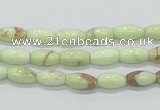 CLE35 15.5 inches 5*10mm rice lemon turquoise beads wholesale