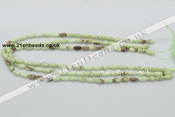 CLE35 15.5 inches 5*10mm rice lemon turquoise beads wholesale