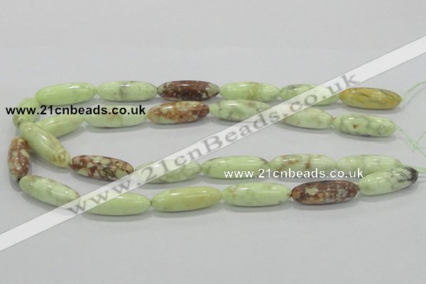 CLE36 15.5 inches 10*30mm rice lemon turquoise beads wholesale