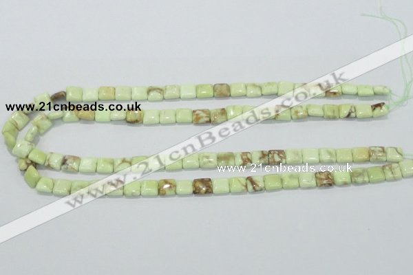 CLE38 15.5 inches 8*8mm square lemon turquoise beads wholesale