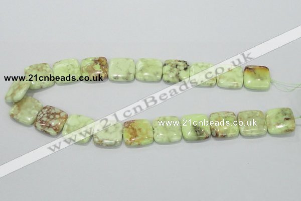 CLE39 15.5 inches 20*20mm square lemon turquoise beads wholesale