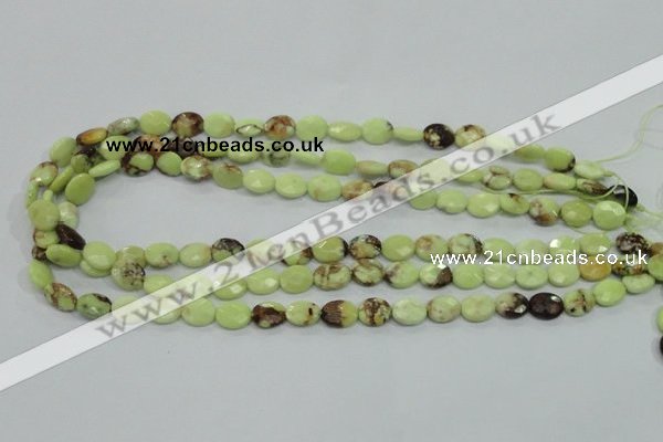 CLE53 15.5 inches 8*10mm faceted oval lemon turquoise beads