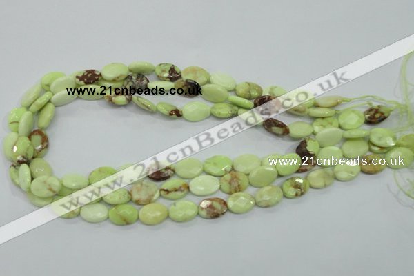 CLE54 15.5 inches 10*14mm faceted oval lemon turquoise beads