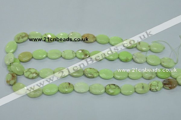 CLE55 15.5 inches 12*16mm faceted oval lemon turquoise beads