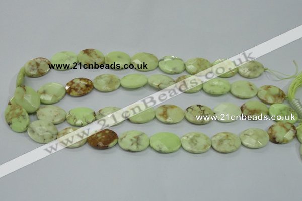 CLE56 15.5 inches 15*20mm faceted oval lemon turquoise beads