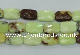 CLE62 15.5 inches 8*12mm faceted rectangle lemon turquoise beads