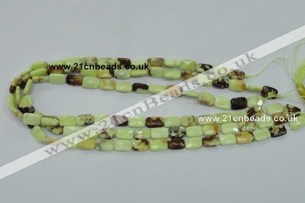 CLE62 15.5 inches 8*12mm faceted rectangle lemon turquoise beads