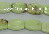 CLE63 15.5 inches 13*18mm faceted rectangle lemon turquoise beads