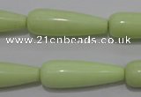 CLE77 15.5 inches 10*30mm teardrop lemon turquoise beads