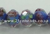 CLG01 12 inches 6*8mm faceted rondelle handmade lampwork beads