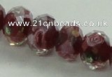 CLG02 12 inches 6*8mm faceted rondelle handmade lampwork beads